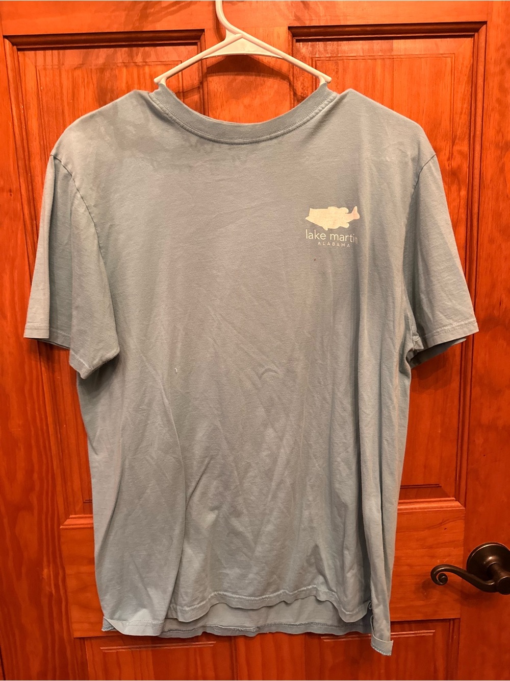 Indigo Light Blue Short-Sleeve Tee with Lake Martin Logo